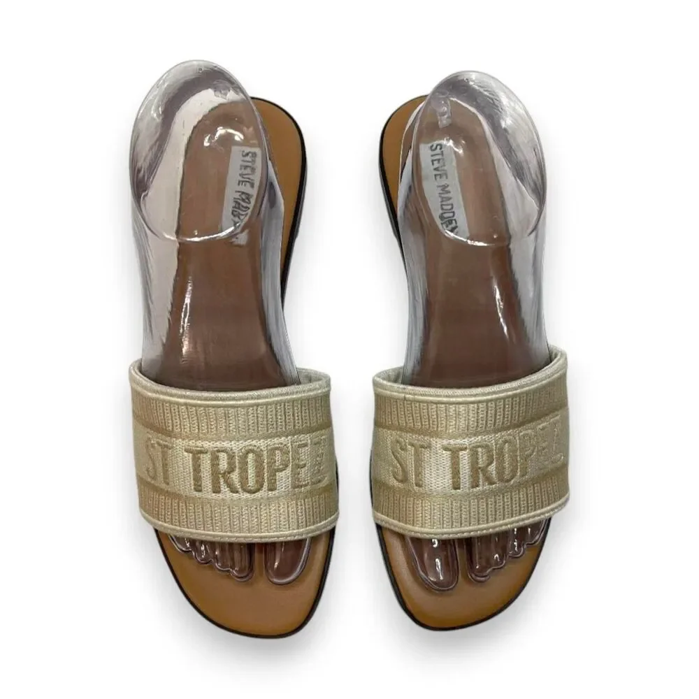 STEVE MADDEN Knox St Tropez Slide - Gold, Size 8